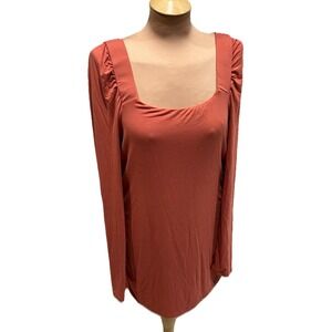 Boston Proper‎ Ruched Stretch Dress Square Neck Milkmaid Mini Bodycon Sexy